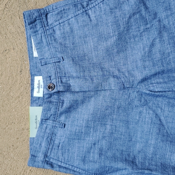New Goodfellow & Co Blue Flat Front Linden Cotton Shorts Size 28 - Picture 2 of 11